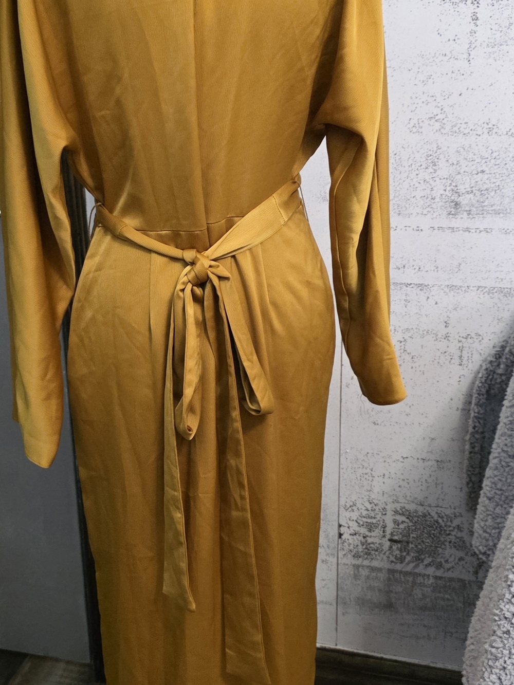 Women's Long Sleeve MAXI length Dress in Mustard - Picture 2 of 3